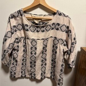 Ace & Jig Patterned Black and Cream Women's Top
